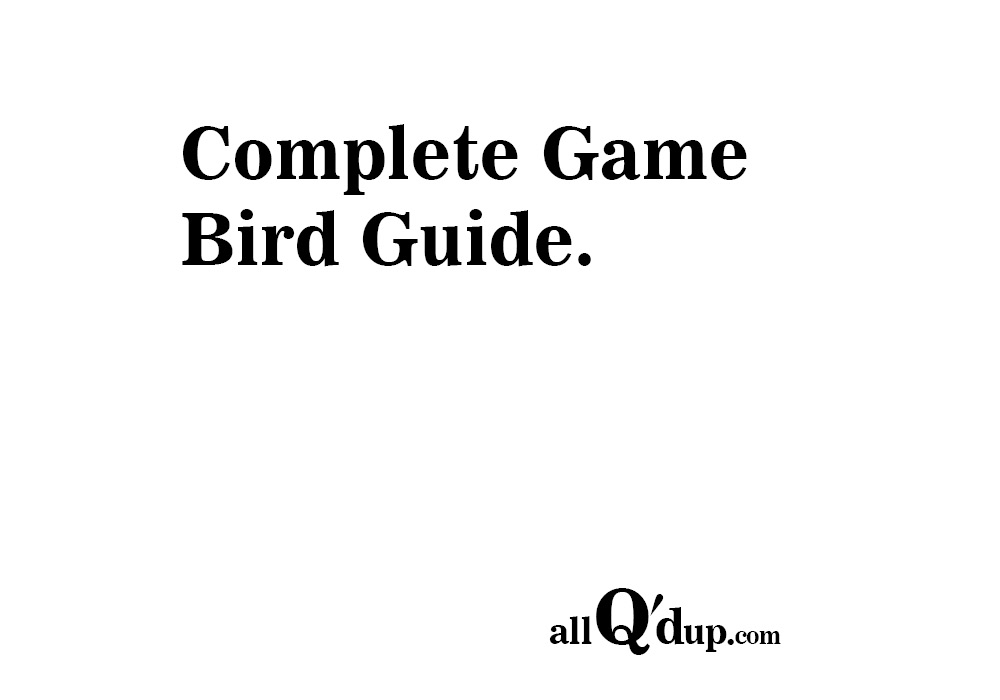 Game Bird Classifications and Grading